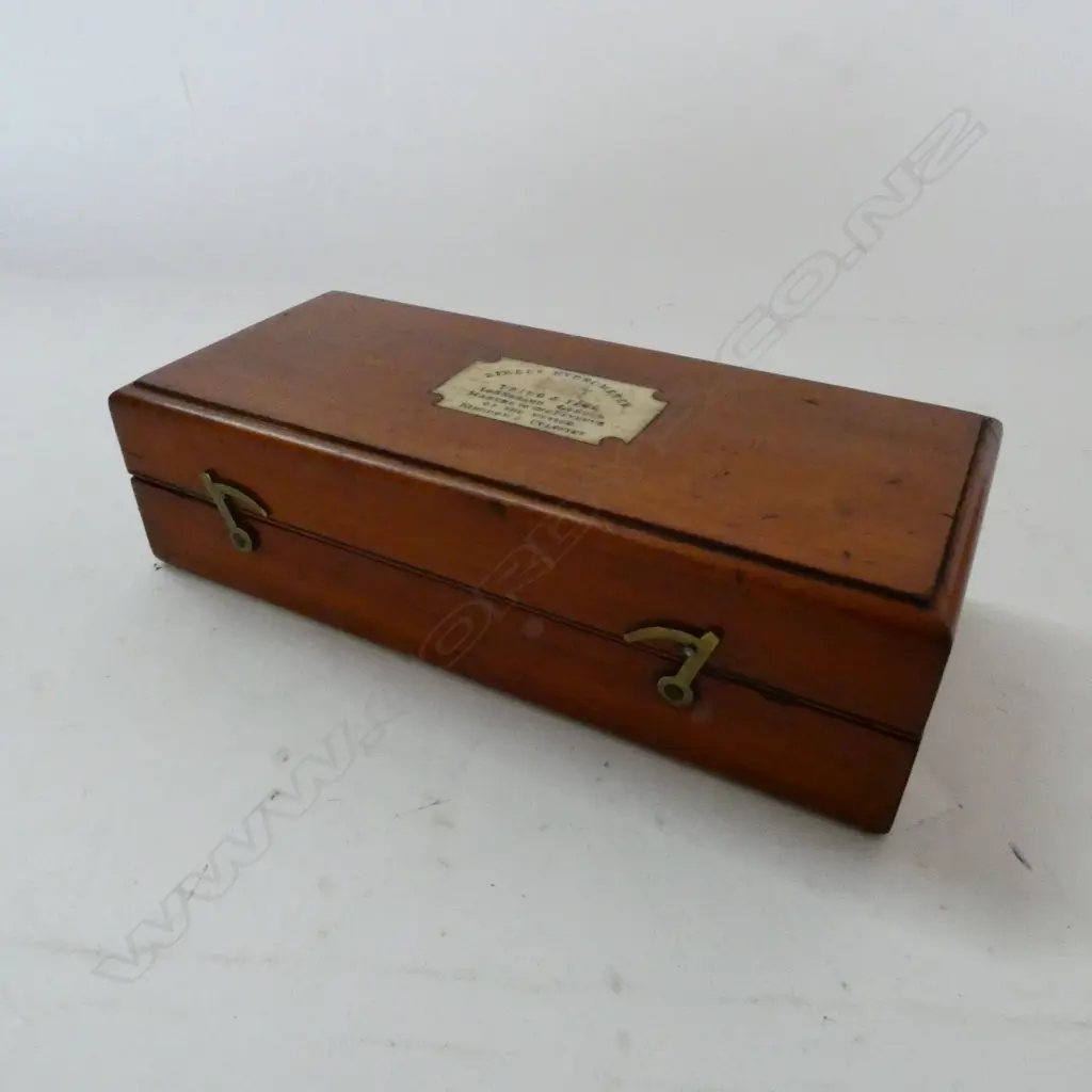 SIKES' HYGOMETER by DRING & FAGE,  IN MAHOG CASE, w THERMOMETER (MISSING 40 WEIGHT) Image 1++